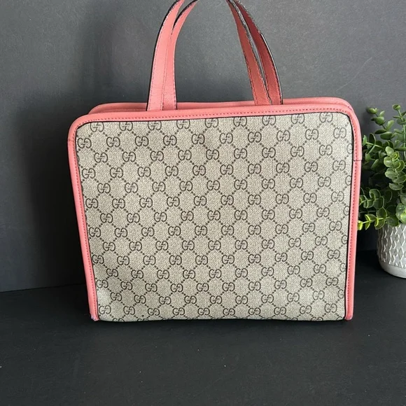 Tote with Strawberry Design - Pink and Gray - Picture 4 of 12